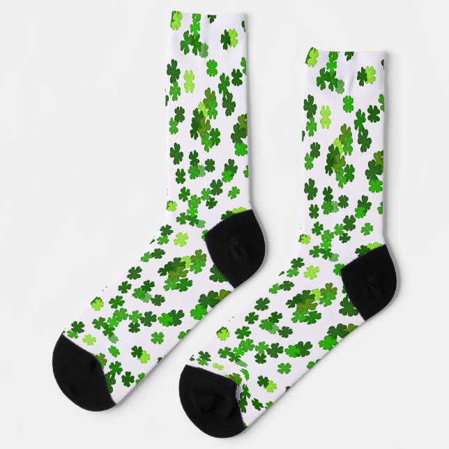 Kelly green “Shamrocks Falling”  Socks (Left)