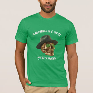 Kelly Green Skull Shamrock St Patrick T-Shirt 
