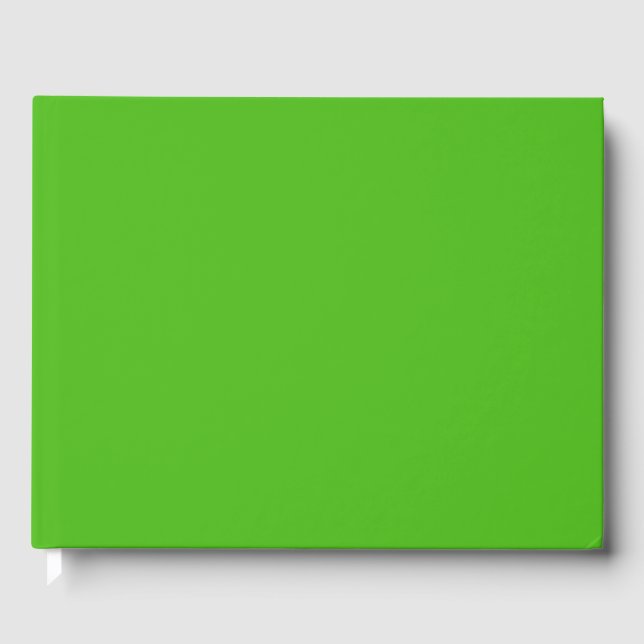 Kelly Green Solid Color Guest Book (Front)