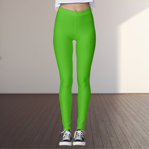 Kelly Green Solid Color Leggings