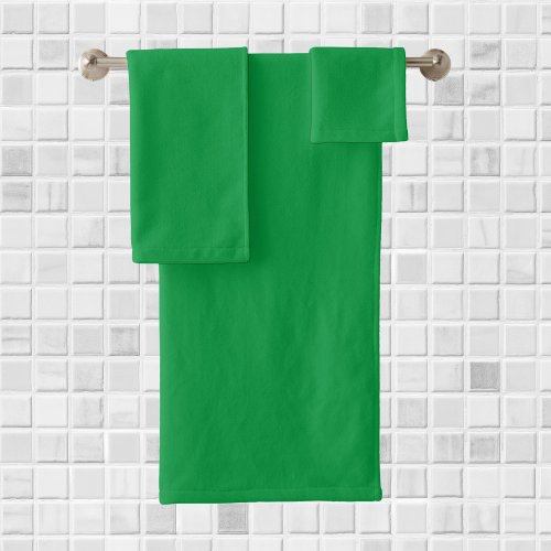 Kelly Green  Solid Uniform Color Bath Towel Set