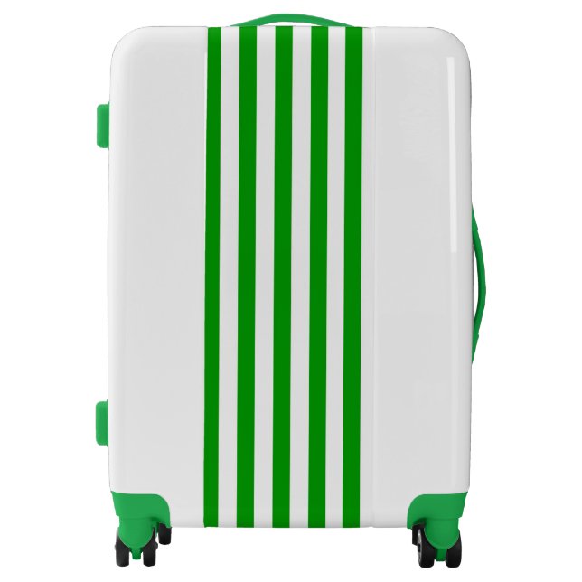 Kelly Green Stripe Luggage (Front)