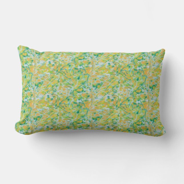 Kelly green, tan, light blue Pillow (Front)