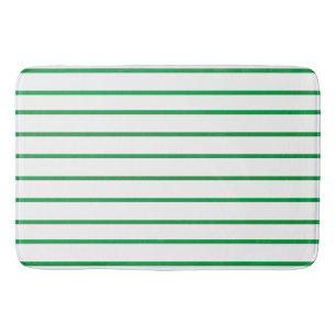 Kelly Green thin stripe pattern Bath Mat