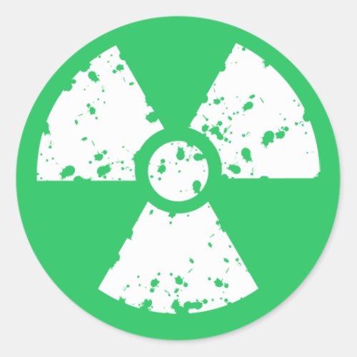 Kelly Green Toxic Waste Classic Round Sticker