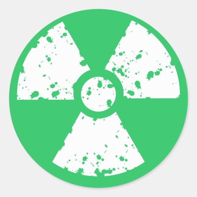 Kelly Green Toxic Waste Classic Round Sticker (Front)