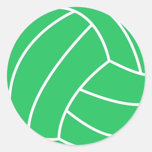 Kelly Green Volleyball Classic Round Sticker (Front)