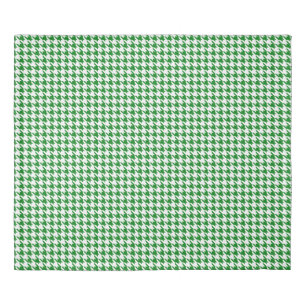 Kelly Green White Houndstooth King Duvet Cover
