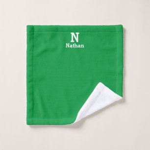 Kelly  green&white personalized  bath towel set