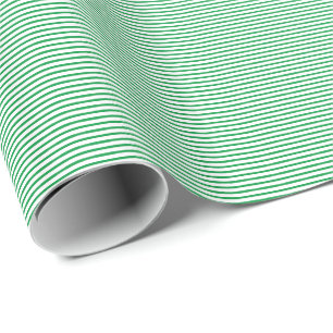 Kelly Green White Stripes St Patrick's Day 2024 Wrapping Paper