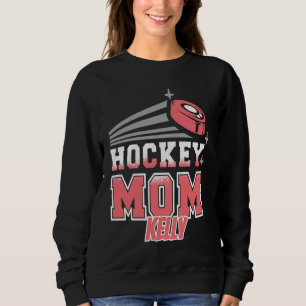 Kelly Hockey Mom With Puck Womens Sweatshirt