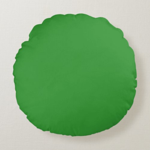 kelly hunter nature Green solid plain color Custom Round Pillow
