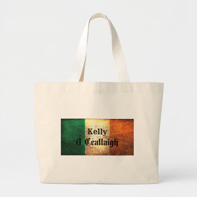Kelly Irish Flag Large Tote Bag (Front)