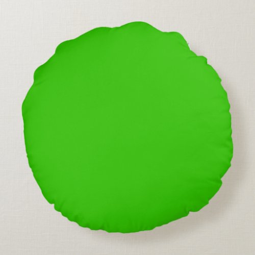Kelly Leaf Green  solid plain color Custom Round Pillow