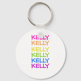 Kelly - Names - Neon Letters Round Keychain