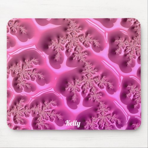 KELLY Personalised Fractal Design  Pink Waffle  Mouse Pad