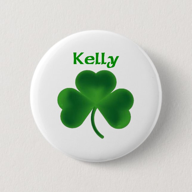 Kelly Shamrock Pinback Button (Front)
