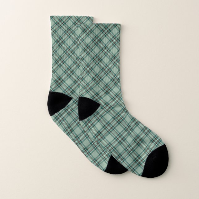 Kelly Tartan Pattern Green Irish Plaid Socks (Pair)