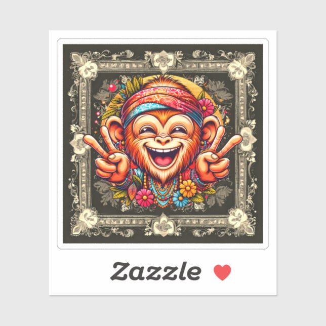 "Kelly the Chill Monkey" Vinyl Sticker (Sheet)