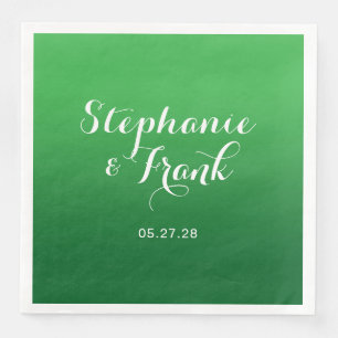 Kelly to Forest Green Gradient Wedding Paper Dinner Napkins