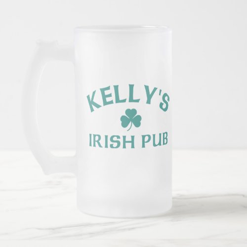 Kellys Irish Pub  Frosted Glass Beer Mug