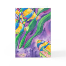 Kelp 1 - Green & Purple - Folded Thank You Card
