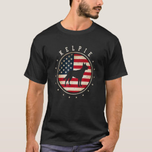 Kelpie Usa Flag 4th July Dog Mom Dad T-Shirt