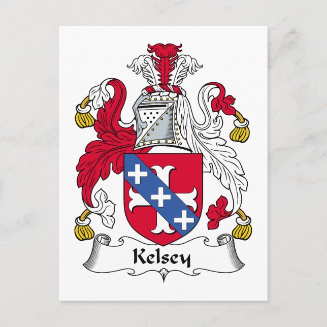 Kelsey Family Crest Postcard (Front)