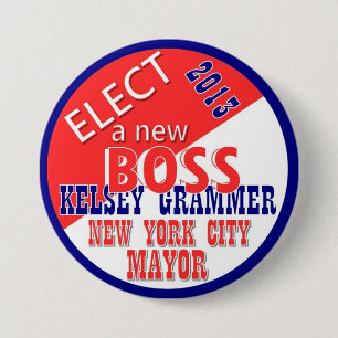 Kelsey GRammer NYC Mayor 2013 Pinback Button