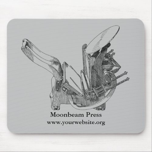 Kelsey OS letterpress printing press mousepad