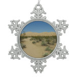 Kelso Dunes at Mojave National Park Snowflake Pewter Christmas Ornament