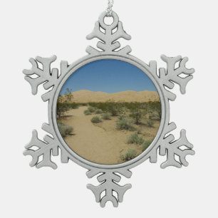 Kelso Dunes at Mojave National Park Snowflake Pewter Christmas Ornament