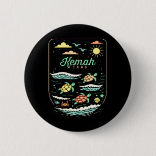 Kemah Tx Cute Beach Vacation Sea Turtle Lover  Button