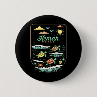 Kemah Tx Cute Beach Vacation Sea Turtle Lover  Button