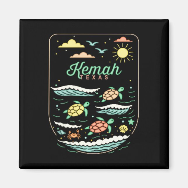 Kemah Tx Cute Beach Vacation Sea Turtle Lover  Magnet (Front)