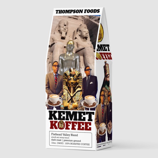 KEMET KOFFEE 12oz Bag, Dark Roast, Flath Roasted Coffee (Front)