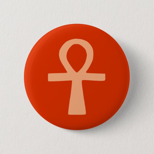 Kemetism symbol (orange) pinback button (Front)