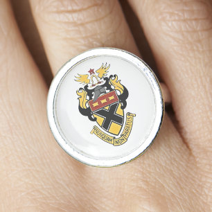 Kemper Crest Sterling Silver Plated Ring in White