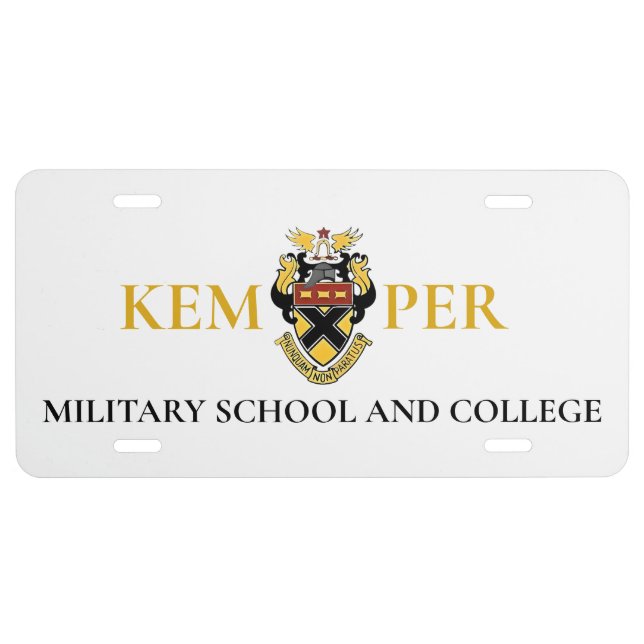 Kemper Military School and College License Plate (Front)