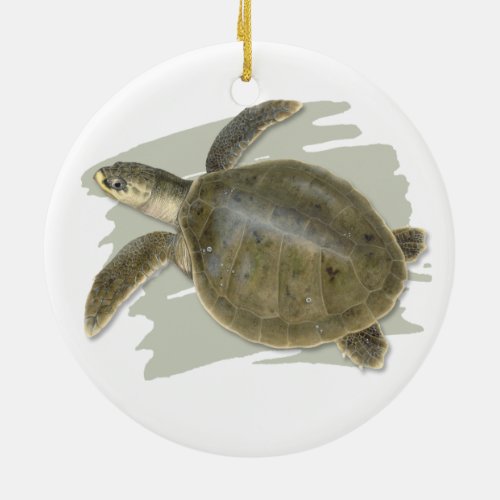 Kemps Ridley Sea Turtle Ceramic Ornament
