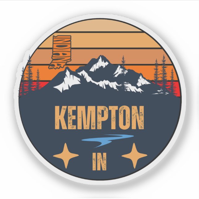 Kempton, Indiana Sticker (Front)