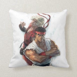 Ken and Ryu 2 Throw Pillow