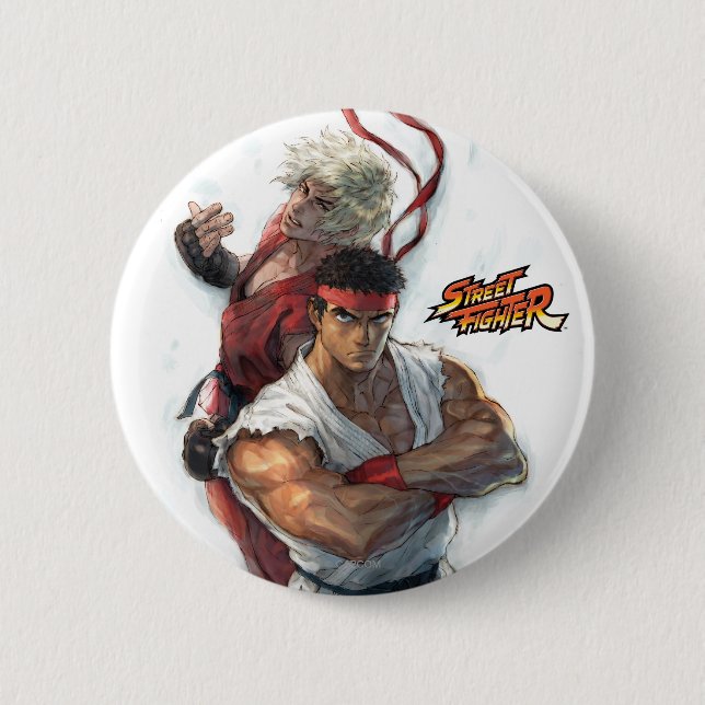 Ken and Ryu Button (Front)