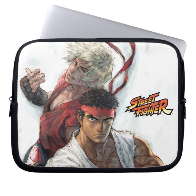 Ken and Ryu Laptop Sleeve (Front)