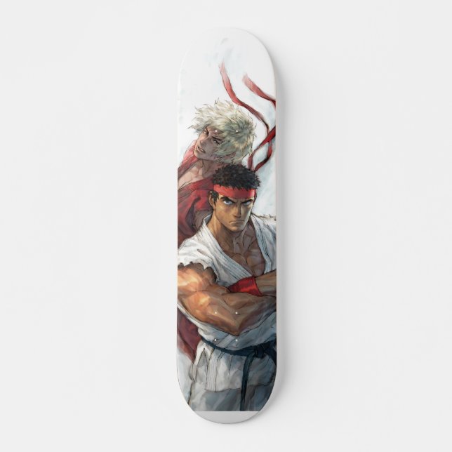 Ken and Ryu Skateboard Deck (Front)