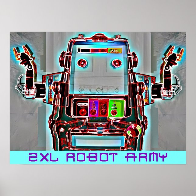 Ken Gage 2-XL Robot Army Retrowave Pop Surrealism  Poster (Front)