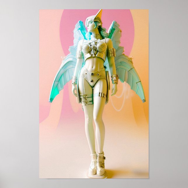 Ken Gage Future Perfect Vapowave Angel Poster (Front)