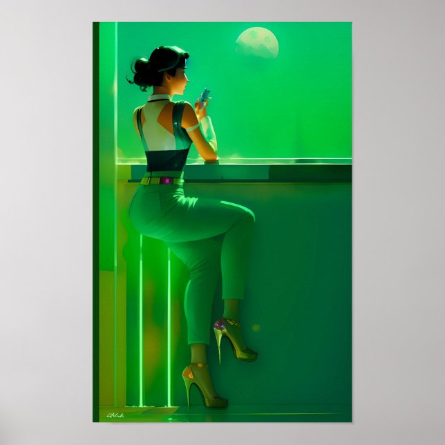 Ken Gage Waiting on the Future Science Fiction Poster (Front)