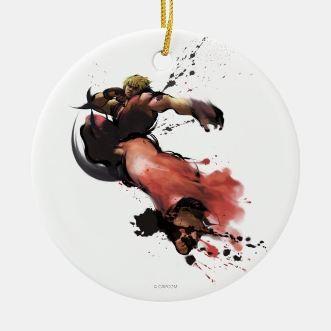 Ken Kick Ceramic Ornament (Front)