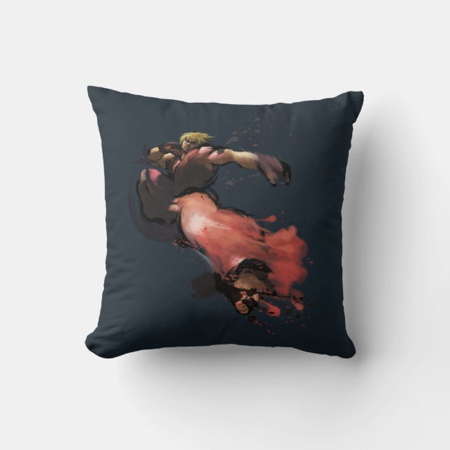 Ken Kick Throw Pillow (Front)